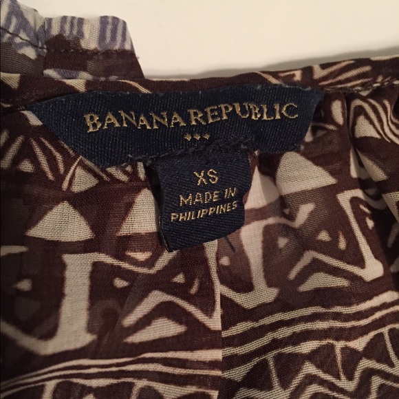 Banana Republic Brown Tribal Print Blouse - Picture 7 of 8
